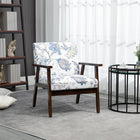 HOMCOM - Fauteuil d’appoint moderne avec siège rembourré - pieds en bois pour chambre - multicolore-Placez-le où vous voulez, que ce soit dans le salon, la chambre ou la salle à manger 
