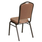 Flash Furniture – Chaise de banquet empilable Hercules à dossier en couronne, tissu à motif diamant or avec cadre à veine dorée-Conception à dossier couronne