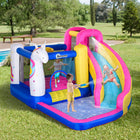 Outsunny Unicorn Bouncy Castle with Inflator - 12' L x 10.5' W x 7' H - Multicoloured-Quick to inflate for time-saving 