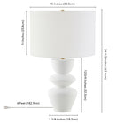 Hudson&Canal Cassian 25" Tall Table Lamp with Fabric Shade - Matte White/Brass/White-Product Dimensions: 15" L x 15" W x 24.5" H