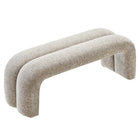 Modway Dax 50.5" Chenille Upholstered Accent Bench - Khaki-Non-Marking Foot Pads