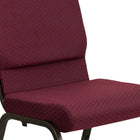 Flash Furniture – Chaise d’église empilable Hercules 18,5 po larg., siège 4,25 po épais, motif bourgogne, structure dorée-Siège épais de 4 po avec une bordure de cascade de 4,25 po