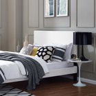 Modway Taylor Upholstered Linen Fabric Full/Queen Headboard - White-Fiberboard and Plywood Frame