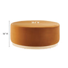 Modway Tilden Large 38" Round Performance Velvet Upholstered Ottoman - Rust/Natural-Stain-Resistant Fabric