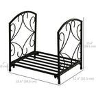 Outsunny - Porte-bûches extérieur- support à bûches en métal 16 po- noir-Grand design large, avec des côtés hauts, maintient de grandes quantités de bois ensemble 