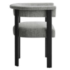 Modway Imogen Fabric Upholstered Barrel Dining Chairs - Heathered Weave Grey/Black - 2 Pack-8