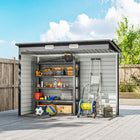 Outsunny 8 x 4FT Outdoor Storage Shed - Grey-Two ventilation slots allow fresh air in
