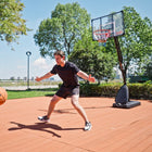 Soozier Adjustable Basketball Hoop with Backboard and Weighted Base-Inclined bottom rebounder to provide more room for dunking
