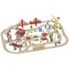 Qaba Kids Wooden Train Set - Multicoloured - Set of 133-This all-in-one 133-piece set creates a 334.6" (850 cm) track for immediate, endless fun 