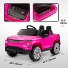 Qaba 12V CHEVROLET Licensed Kids Ride on RC Car - Pink-Parent remote control or manual control, three adjustable speeds from 0.8 to 2 mph (1.3-3.2 km/h) 