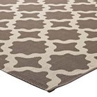 Modway Cerelia Moroccan Trellis Indoor/Outdoor Area Rug - 5 ft W x 8 ft L - Light/Dark Beige-Stain Resistant / Easy To Clean