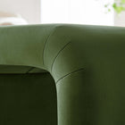 Modway Koda Performance Velvet Waterfall Stool - Black/Moss Green-Dense Foam Padding