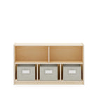 Guidecraft EdQ Essentials 24" 2-Shelf 5-Compartment Storage - Natural-Made from durable Greenguard Gold Certified wood