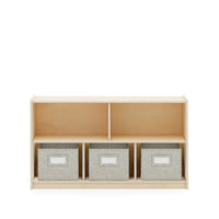 Guidecraft EdQ Essentials 24" 2-Shelf 5-Compartment Storage - Natural-Made from durable Greenguard Gold Certified wood