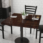 Flash Furniture 36" Square High-Gloss Walnut Resin Table Top with 2" Thick Drop-Lip-2" Thick Top
