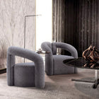 Manhattan Comfort - Darian fauteuil d’appoint moderne en bouclé 32,68" gris - lot de 2-Cadre en bois de pin de haute qualité pour une durabilité accrue