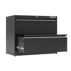 Storemax Steel Two-Drawer Lateral File Cabinet - Letter/Legal-Stylish full-width radius edge recessed pulls