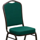 Flash Furniture HERCULES Series Crown Back Stacking Banquet Chair in Green Fabric - Gold Vein Frame-Seamless Back Panel