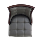 Manhattan Comfort Fifth Avenue 19" Traditional Faux Leather Upholstered Barstool - Pebble Grey-22.5" L x 22" W x 45" H