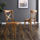 Modway Gear Dining Side Chair - Walnut-Non-Marking Foot Caps