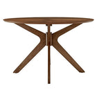 Modway Crossroads 47" Round Wood Dining Table - Walnut-Wooden Kitchen Table