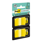 Post-it 1" x 1.7" Flags - Yellow - 50 Flags/Dispenser - 2 Dispensers/Pack-1"