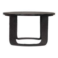 Zuo Divin Coffee Table - Black-Recycled Sand Cast Glass round shape tabletop