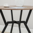 HOMCOM - Table à manger ronde avec cadre en acier pour cuisine - brun-Couleurs : marron, noir 