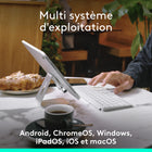 Logitech - Keys-To-Go 2, clavier Bluetooth portable pour tablette avec coque intégrée - Pale Grey-Associez jusqu’à trois dispositifs: saisissez du texte sur trois dispositifs différents à partir d’un seul petit clavier et passez de l'un à l'autre d'un simple appui sur une touche