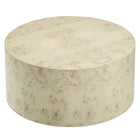 Modway - Cosmos Rond de 35 po Table basse en bois de burl - Burl blanchi-Entretien facile