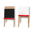 Crestline Adjustable Double Easel - Black-Features a white dry-erase board on one side and a chalkboard on the reverse.