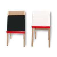 Crestline Adjustable Double Easel - Black-Features a white dry-erase board on one side and a chalkboard on the reverse.