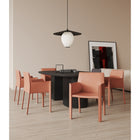 Manhattan Comfort Vogue 23.43" Modern Faux Leather Upholstered Dining Chair - Clay-Frame Made of Durable Metal