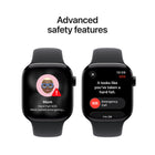 Apple Watch Series 11 - 42 mm - GPS - Jet Black Aluminium Case with Black Sport Band - S/M-With a super-durable glass display that’s 2x more scratch-resistant than Series 10. Series 11 also has a water-resistance rating of 50 m and is IP6X dust-resistant