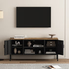 Manhattan Comfort Landen 47.3" Modern TV Stand - Black-Features 2 Media Holes for Media Cable Management