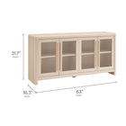 Modway Evren 63" 4-Door Sideboard Storage Display Cabinet - Ash-Adjustable-Height Shelves