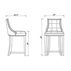 Manhattan Comfort - Tabouret de comptoir Fifth Avenue 19" traditionnel rembourré en similicuir - crème et noyer foncé - lot de 3-Revêtement en similicuir avec rembourrage en mousse