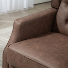 HOMCOM - Fauteuil d’appoint en similicuir avec pieds en bois - rembourrage épais pour salon - brun-Dimensions de l’assise : 19,7 po l x 20,9 po P x 17,3 po H (50 x 53 x 44 cm)  

