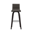 Armen Living - Vienna Tabouret de Bar Pivotant de 76 cm de Hauteur en Finition Bois Noir avec Similicuir Gris-4