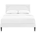 Modway - Ruthie Vinyle Lit à plateforme Queen avec pieds carrés effilés, Blanc-Montures en quatre emplacements