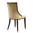 Manhattan Comfort - Lot de 2 chaises de salle à manger traditionnelles Fifth Avenue 18,5 po en velours, finition or antique et noyer-Livré chez vous entièrement assemblé Aucun assemblage requis