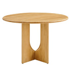 Modway Rivian Round 48" Wood Dining Table - Oak-Weight Capacity: 275 lb