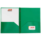 JAM Paper - Chemises d'école en plastique POP à deux pochettes avec fermoirs à griffes en métal - vert - Paquet de 6-Taille : 9,5 x 11,5 pouces | S'adapte facilement aux documents de 8,5" x 11"