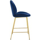 Modway - Scoop Jambe en acier inoxydable doré Performance Velvet Tabouret de comptoir - Marine-Vintage Glamour Style