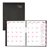 Brownline - 2026 Agenda mensuel CoilPro 14 mois Couverture rigide avec Reliure spirale double - 11 po x 8-1/2 po - Noir - Anglais-14 mois: décembre 2025 à janvier 2027
