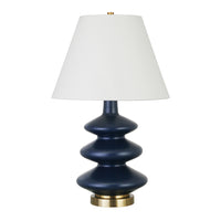 Hudson&Canal - Lampe de table Carleta (67,3 cm) à triple gourde avec abat-jour en tissu - Bleu/blanc-Design moderne et contemporain pour votre salon, espace de travail ou table de chevet
