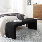 Modway Simba Boucle Fabric Waterfall Long Bench - Black-Waterfall Design
