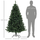 HOMCOM - Sapin de Noël artificiel de 6 pieds avec ouverture automatique - vert-La base en acier stable maintient l'arbre droit 