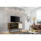 Manhattan Comfort Liberty 42.52" TV Stand, Rustic Brown/White (212BMC96)-Upon Assembly, Measures: 42.52 in. Length, 25.8 in. Height, 14.17 in Depth.