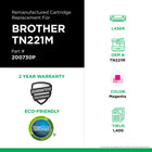 CIG Brother TN221BK Remanufactured Toner Cartridge - Standard Yield - Magenta-Environmentally Friendly: Remanufactured from an original Brother recycled cartridge